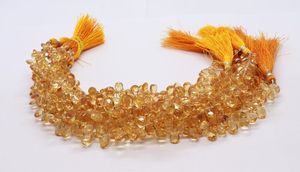 AAA Natural Yellow Citrine Faceted Pear Shape Briolette 5x7MM Citrine Gemstone Beads 8 Inch Strand Premium Quality Citrine Beads - Product Image 5