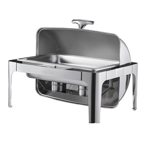 9Qt Stainless Steel Roll Top Chafing Dish <b>Buffet</b> Set Full Size Rectangular Catering Warmer <b>Server</b> Complete Serving Trays - Product Image 4