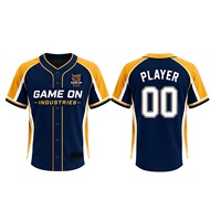 Maillots de baseball imprimés par sublimation, respirants, antibactériens, uniformes, col en V, 100% polyester, unisexe, imperméables