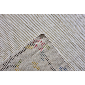 Alfombra de Lana Tejida a Mano, Color Crema, con Borde Floral, Tejido Plano, Pelo Corto, Decoración Moderna para Sala de Estar - Product Image 5