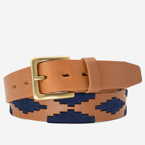 Ceinture Polo en Cuir Véritable pour Homme, Boucle à Ardillon, Motif Géométrique, Style Décontracté, Alliage, Largeur 3,5 cm, Longueur 120 cm, Durable et Haute Résistance - Product Image 1