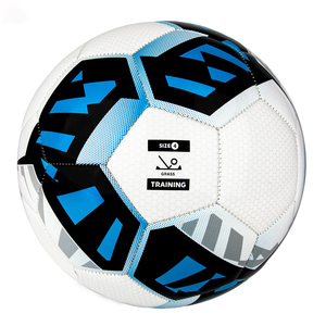 Ballon de football OEM, blanc, bleu, noir, motif entraînement, durable, gonflé, emballage officiel, taille 5, toucher doux - Product Image 4