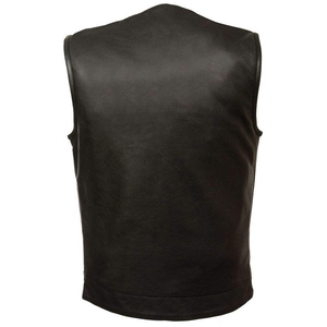 Soft Texture Comfortable Fit Casual Outdoor Fashion Apparel OEM <b>Men</b> <b>Leather</b> Vest Durable PU <b>Leather</b> <b>Waistcoat</b> Custom Design - Product Image 2