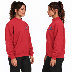 Sweat-shirt à col montant pour femme Storm Fit, rouge, manches longues, en molleton tricoté uni, respirant, streetwear d'hiver, brodé - Product Image 5