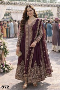 Tissu en Soie Chinon Véritable Premium, Style Col en V, Salwar Kameez en Soie Pakistanaise / 2026 Très Attrayant pour les Grossistes en Mode - Prix Imbattable - Product Image 2