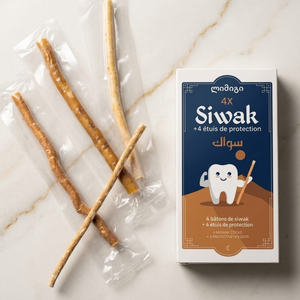 Paquete de Cuatro Palitos de Miswak Frescos Premium, Naturales y Herbales para la Limpieza Dental, con Soporte de Plástico para una Sonrisa Saludable - Product Image 3