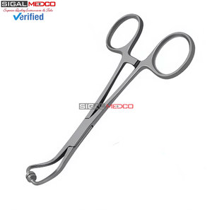 Hoff Towel <b>Clamp</b> Forceps 5.25 Inch Curved Rounded Cross Serrated Stainless Steel Surgical Instrument Reusable Medical Manual - Product Image 4