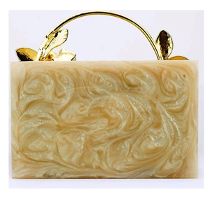 Luxury Epoxy Resin Waterproof Clutch Purse with Diamonds and Flowers Unique Handcrafted Evening Bag BY MULTI CRAFT - Product Image 3