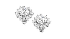 Pendientes de Flor con Diamantes Cultivados en Laboratorio de Oro de 14k y 18k, Joyería Fina Romántica para Uso Diario, Proveedor Mayorista para Mujeres - Product Image 6