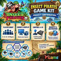 VGAME Insect Pirates Multiplayer Arcade Game Kit dengan Papan Permainan dan Perangkat Lunak untuk Kabinet Permainan 4 6 8 10 Pemain