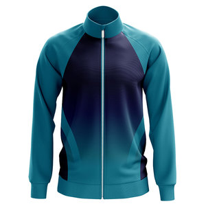 Men's Gradient Color Block Track <b>Jacket</b> Zipper Stand Collar Sporty Outerwear Breathable Polyester <b>Racer</b> <b>Jacket</b> Autumn Wear - Product Image 1