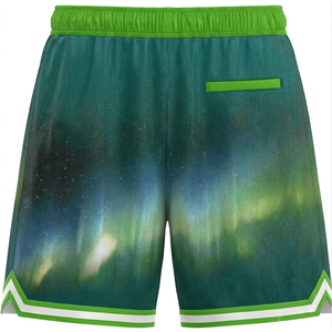 Shorts de basketball pour hommes, unis, à séchage rapide et respirants, en coton et maille, avec logo, coupe courte, pour l'échauffement, le sport, la gym et le style décontracté, Laker, vente en gros - Product Image 6