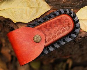 Cuchillo Plegable de Acero de Damasco de Grado Industrial Personalizado, Mango de Damasco, Hecho a Mano, para Bolsillo, EDC, Caza, Camping, OEM, ODM - Product Image 6