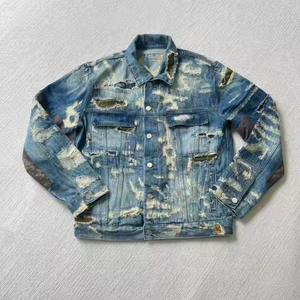 <b>mens</b> denim <b>jacket</b> printed design | distressed denim | <b>mens</b> denim <b>jacket</b> private label | US Factory Supply - Product Image 6