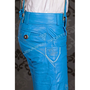 Lederhosen Bávaros para Hombre, de Cuero Genuino de Vaca, para el Oktoberfest, Cintura Alta, Cierre de Botones, Color Sólido, Ecológicos, Transpirables - Product Image 4