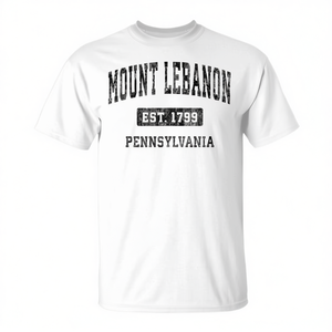 Mount Lebanon Pennsylvania Est 1799 T-shirt vintage unisex in cotone girocollo a maniche corte per adulti - Product Image 2