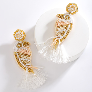 Classic Bohemian Elegant Handmade Rice Bead Bird Shape Women's Parrot Tassel Summer Vacation <b>Memorial</b> <b>Gift</b> BY MULTI CRAFT - Product Image 2