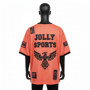 เสื้อบาสเก็ตบอลผู้ชายพรีเมียม ผ้าตาข่าย ทรงแอธเลติก ปักลาย ปักโลโก้ด้วยความร้อน ผ้าฝ้าย 100% เสื้อยืดผู้ชายทรงหลวม พิมพ์ลาย - Product Image 2