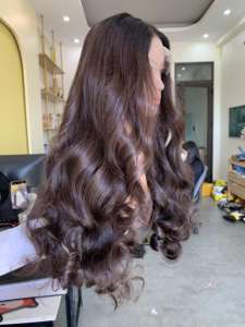 Pelucas de Cabello Humano Remy Vietnamita Sin Procesar en Oferta, Extensiones de Cabello Virgen Ondulado, Peluca Frontal con Cierre Transparente, Natural, Hecha a Máquina - Product Image 3