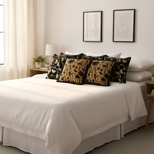 Juego de 6 Fundas de Almohada SOGA de Lujo, 45 cm, Diseño Vintage de Mariposas y 2 Fundas de Terciopelo Floral Negro y Dorado para Sofás de Sala de Estar - Product Image 5