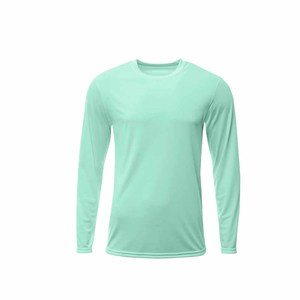 Men's long Sleeve Crew Neck T-Shirt Regular Fit Solid Color Quick Dry Knitted Polyester Casual Shirt - Product Image 6
