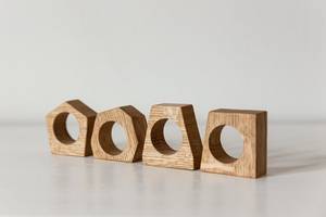 <b>Hand</b> Crafted Elegant Napkin <b>Rings</b> Mango Wood Handmade Fresh Arrival Napkin <b>Holder</b> : Geometric Tableware - Product Image 3
