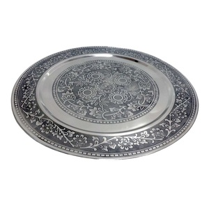 Large Decorative <b>Black</b> Charger <b>Plates</b> for Fine Dining Contemporary Set of <b>Black</b> Table Charger <b>Plates</b> for Events - Product Image 5