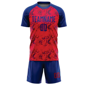 INDEX SPORTSWEAR Conjunto de Camiseta de Fútbol Sublimada Personalizada, Roja y Azul, Cuello Redondo, Manga Corta, para Hombre Adulto, Secado Rápido, para Todas las Temporadas - Product Image 2