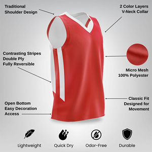 Lightweight Basketball Reversible Jersey Mesh <b>Athletic</b> Basketball Team Uniform Training Practice Sleeveless Tank top Double - Product Image 6