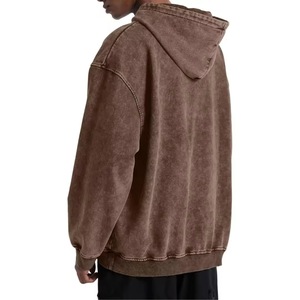 Sudadera con Capucha Marrón para Hombre, Corte Holgado, Informal, de Algodón Tejido, con Bolsillo Delantero, para Otoño - Product Image 2