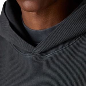 Sudadera con Capucha Gruesa y Acanalada para Hombre, Sudadera Negra Cómoda y Acogedora con Bolsillo Delantero, Sudadera de Primera Calidad para Hombre - Product Image 4