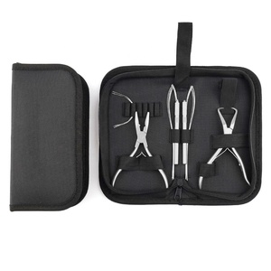 Hair Extension Micro <b>Bead</b> Tool Kit Stainless Steel Pliers <b>Needles</b> Hook Loop Scissors Professional Salon Hair Installation High - Product Image 4