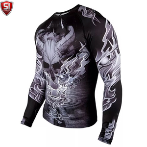 Maillot de compression unisexe à manches longues, imprimé, séchage rapide, en Spandex/Polyester, léger, pour le sport - Product Image 3