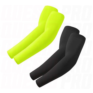 Wholesale Custom Logo Summer Outdoor <b>Sunscreen</b> Sports Long Cycling Cooling Arm Sleeves Black + Fluorescent High Visibility UV - Product Image 1