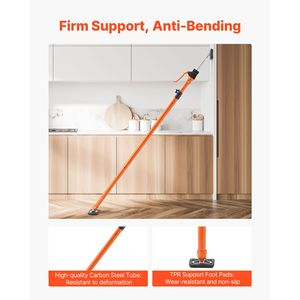 Set di 4 Pali Telescopici in Acciaio 49.2-114.6 Pollici per Supporto Armadietti, Sistema di Regolazione Rapida a 3 Mani, Capacità di Carico 198 Libbre - Product Image 6