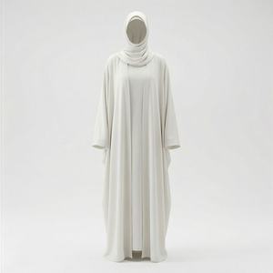 ชุดกิโมโนแบบสวมทับ OEM ปี 2025 ผ้าโพลีเอสเตอร์เนื้อนุ่มยืดหยุ่นสูง หนาขึ้น สำหรับผู้หญิงมุสลิม คอวี แขนยาว ประดับลูกปัด ความยาวระดับข้อเท้า - Product Image 1