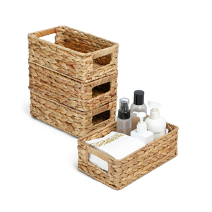Cestas de almacenamiento al por mayor de jacinto de agua tejido con asas para despensa y baño, de Vietnam - Product Image 1