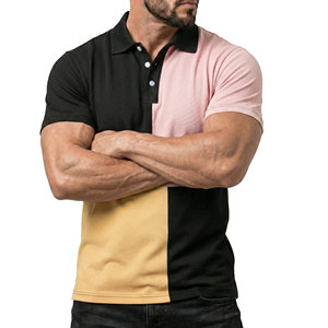 Bulk Men's Short Sleeve Polo <b>Shirts</b> Custom <b>Patchwork</b> Stylish Design Breathable Slim Fit Sportswear Wholesale Factory Polo <b>Shirts</b> - Product Image 3