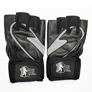 Guantes Profesionales Grises y Negros para Levantamiento de Pesas con Acolchado Reforzado en la Palma |   Agarre Antideslizante Premium para Equipo de Entrenamiento de Gimnasio - Product Image 3