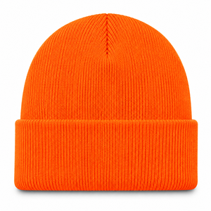 Bonnet unisexe en tricot orange 100 % acrylique, couleur unie, style décontracté, chaud pour l'hiver, pour adultes, taille 56-58 cm, style urbain, broderie - Product Image 1