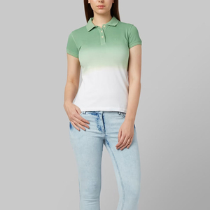 T-shirt à manches courtes en tricot pour femme, avec logo personnalisé imprimé, écologique et à séchage rapide - Product Image 3