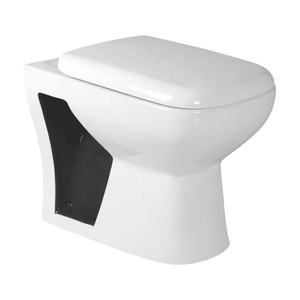 Luxueuse commode de toilette en porcelaine siège de casserole-Designer EWC rétro rustique noir européen placard à eau toilettes suspendues murales - Product Image 5