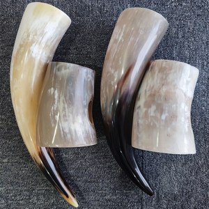 Bol artisanal en corne de buffle véritable, fait main, écologique, rond, pour la décoration de la maison, artisanat, tasse, cuillère, accessoire de bijouterie, cadeau rustique - Product Image 4