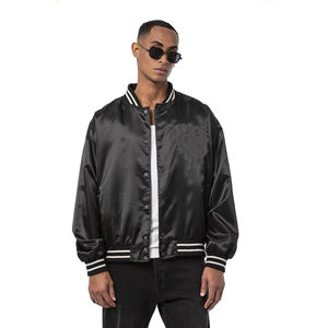 Chaqueta de Piloto Estilo Bomber Personalizada para Hombre, Satén Liso Color Leche, Ligera, Estilo Béisbol - Product Image 1