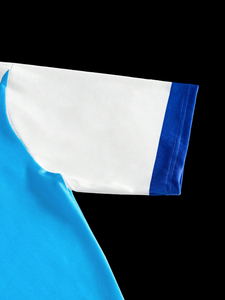 T-shirt décontracté pour homme, bleu, à manches courtes, col rond, imprimé surf, séchage rapide, en polyester tricoté, coupe classique, style jersey - Product Image 3