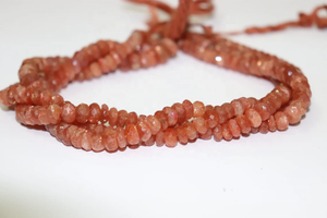 Perles de rondelle à facettes en pierre de soleil naturelle 5-6mm brin de 13 pouces pour la fabrication de bijoux - Product Image 3