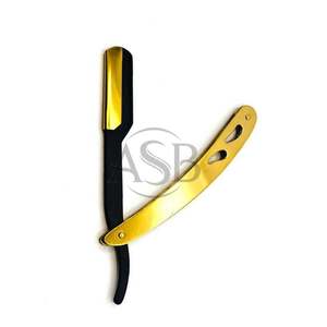 Black Gold Replaceable Blade Barber <b>Razor</b> Stainless Steel Blade Professional Barber <b>Razor</b> Salon Grooming Instrument for <b>Men</b> - Product Image 1