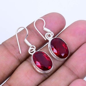 Pendientes colgantes de granate de Mozambique en plata 925, hechos a mano, estilo bohemio, con piedras preciosas naturales para mujer - Product Image 4