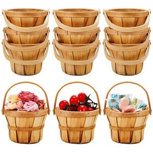Paniers à baies en bois rustiques faits à la main, paniers de rangement pour fruits, paniers de service décoratifs - Product Image 6