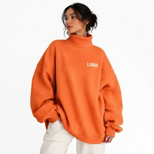 Sweat-shirt décontracté pour femme, coupe ample, col montant, anti-rides, confortable, pour toutes les saisons - Product Image 1